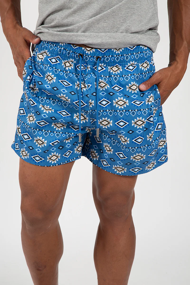 Bañador Estampado Étnico Blue