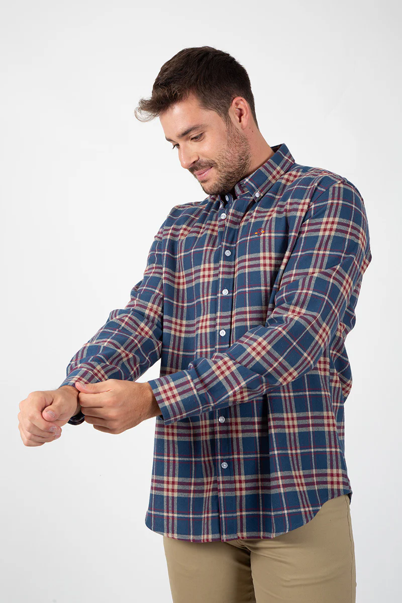 Camisa Cuadros Marino y Granate