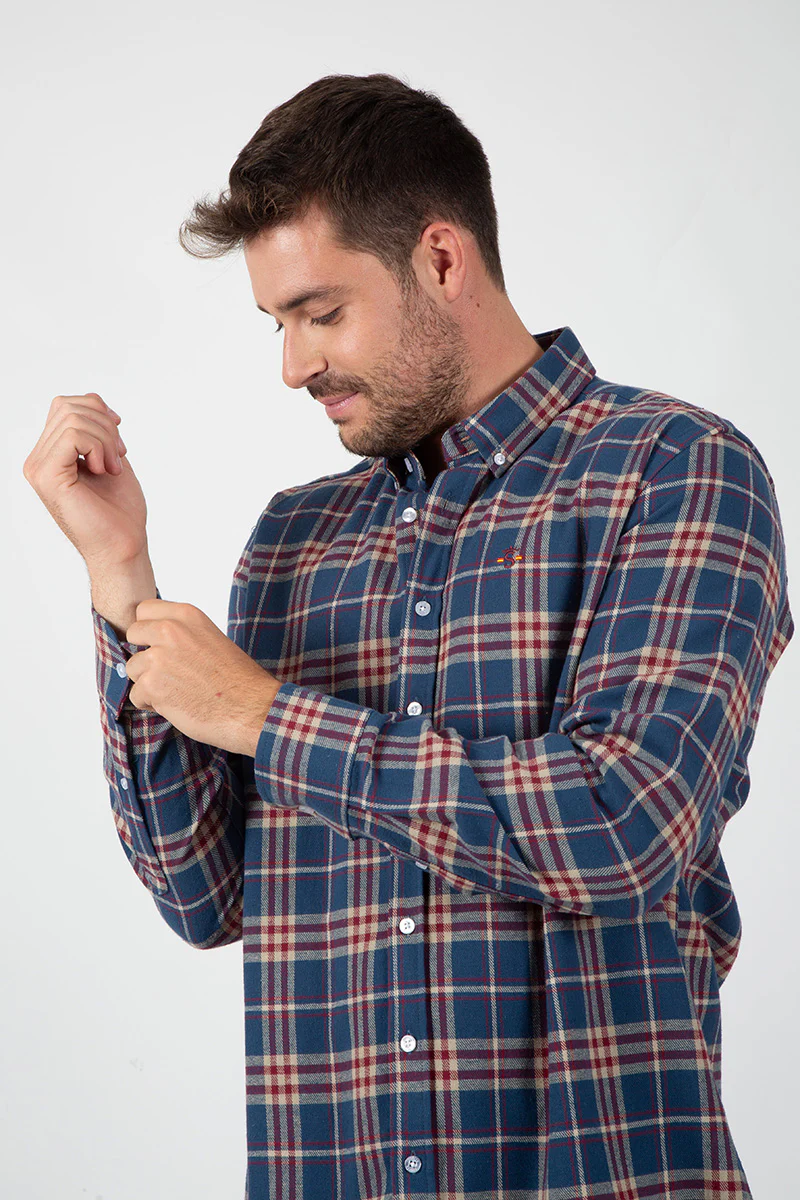 Camisa Cuadros Marino y Granate - Image 2