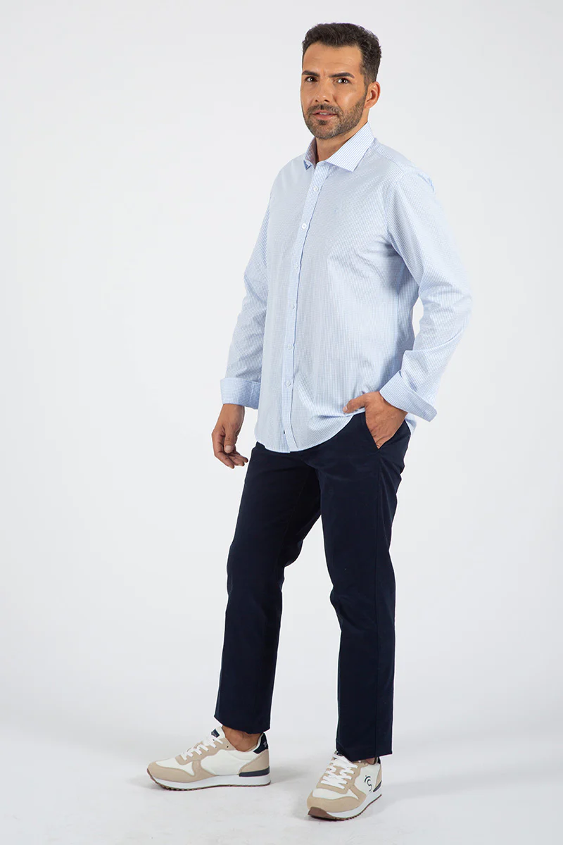 Camisa Italiana Cuadros Azul - Image 3