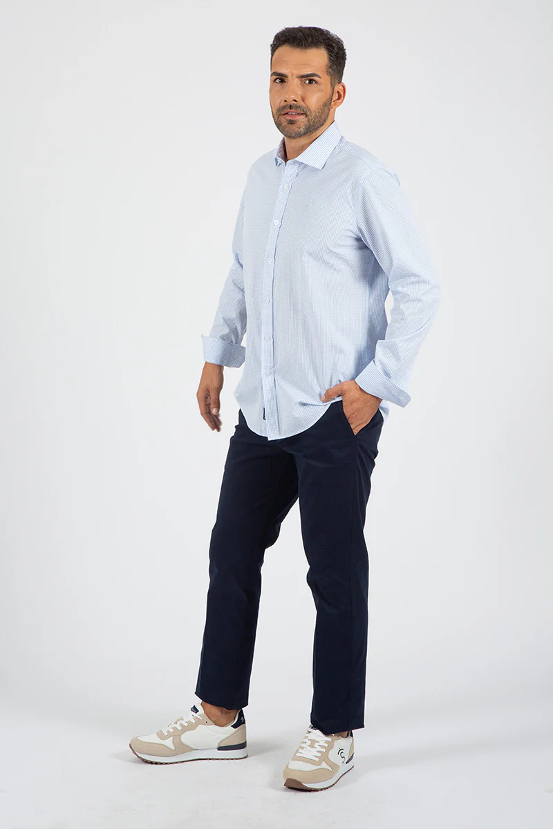 Camisa Italiana Cuadros Azul - Image 4