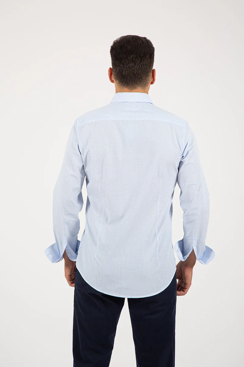Camisa Italiana Cuadros Azul - Image 5