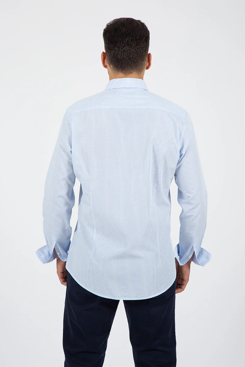 Camisa Italiana Cuadros Azul - Image 6