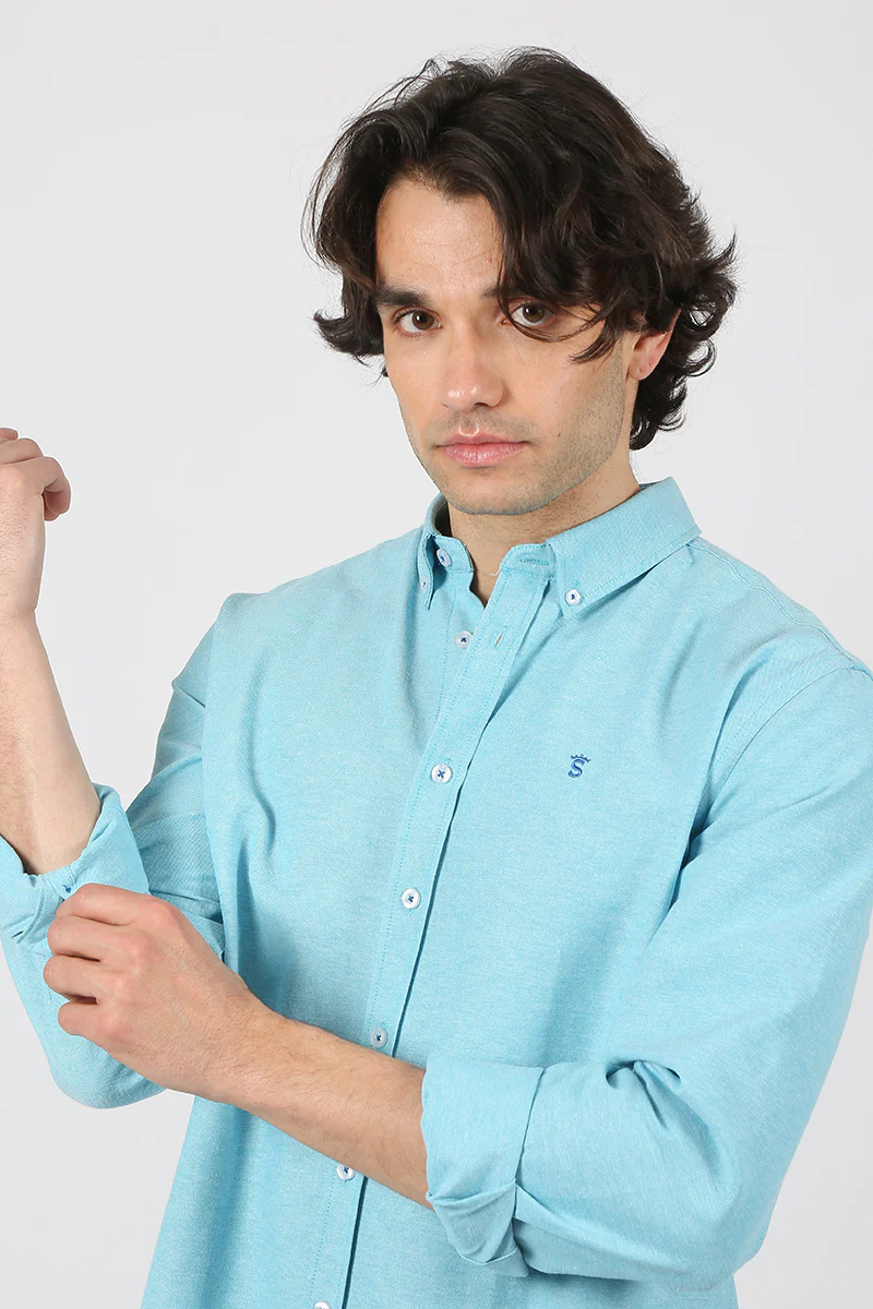 Camisa Oxford Turquesa