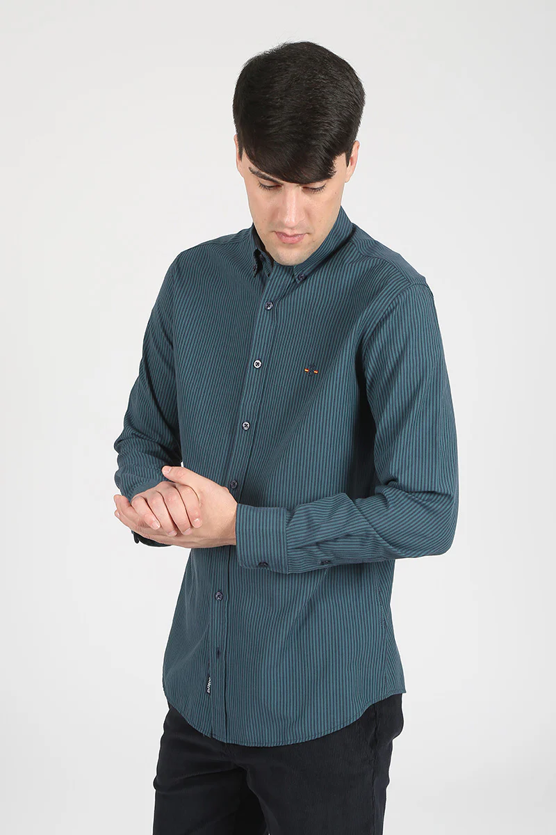 Camisa raya Azul