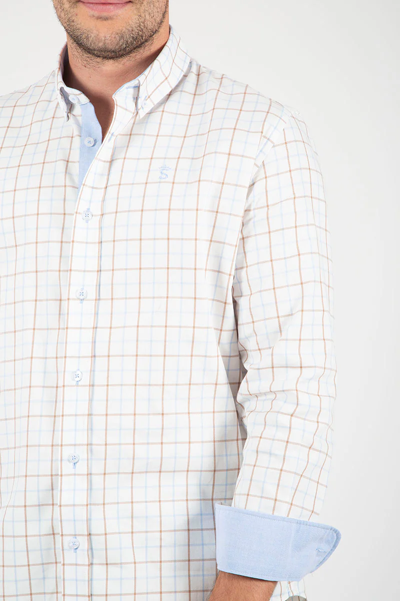 Camisa cuadros Beige - Image 4