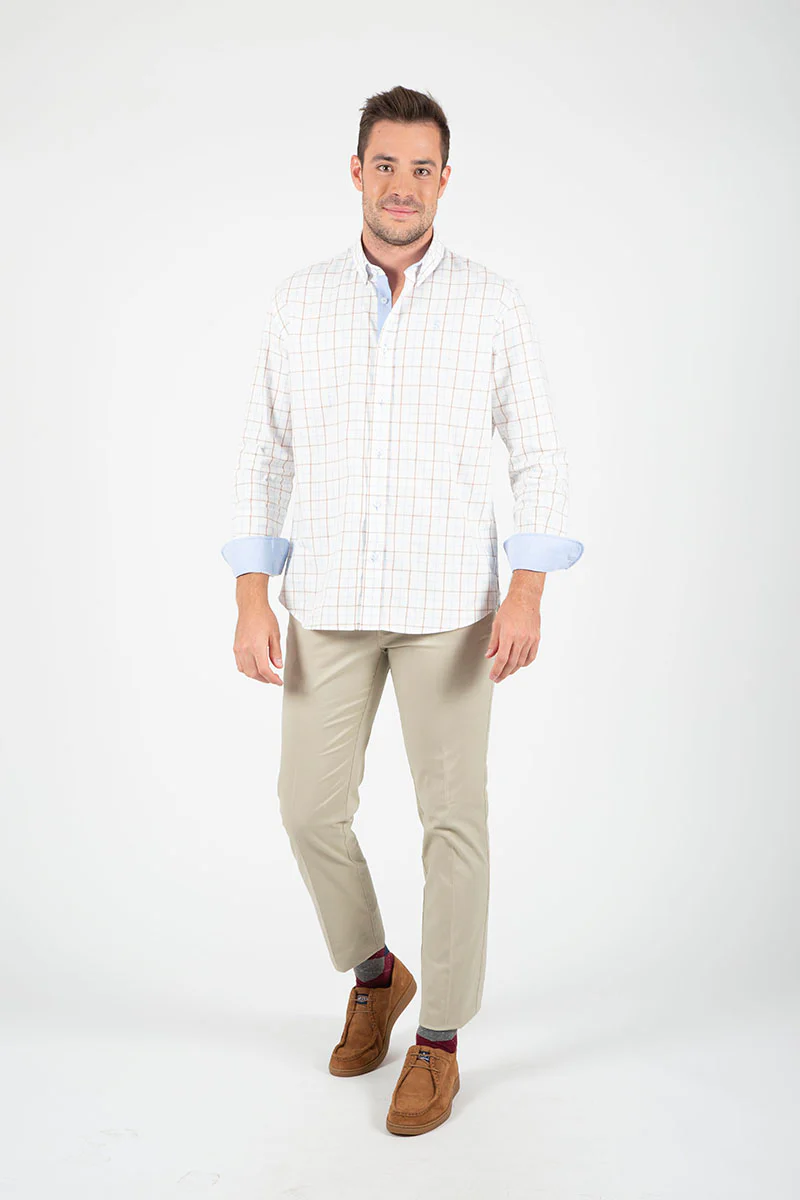 Camisa cuadros Beige - Image 6