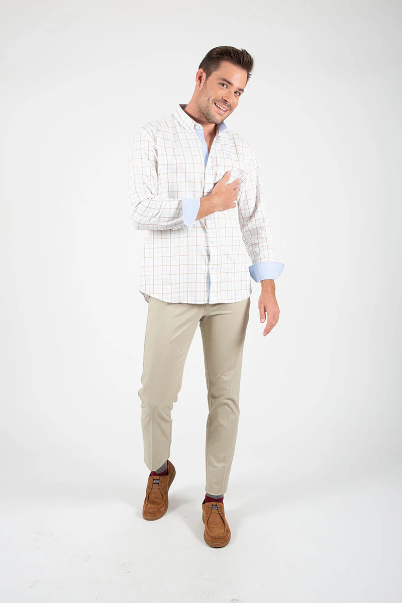Camisa cuadros Beige - Image 8