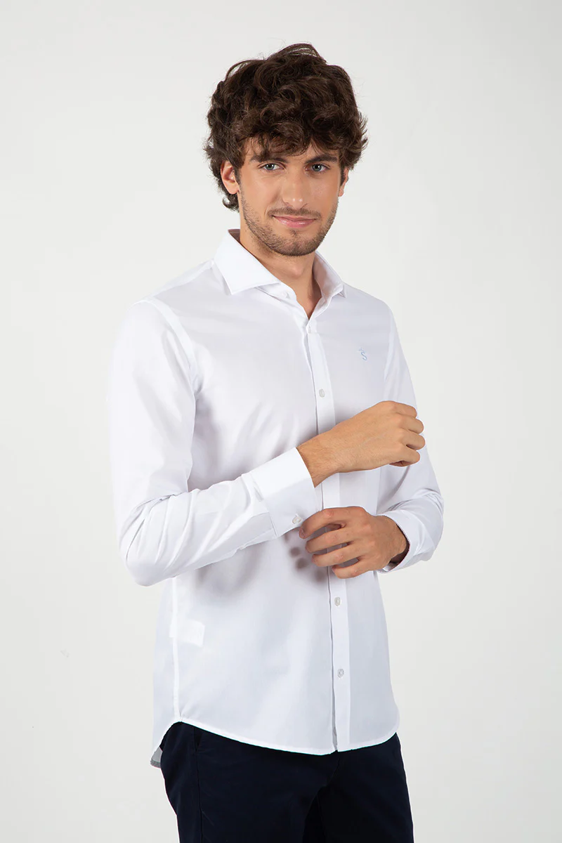 Camisa Cuello Italiano Blanco - Image 3