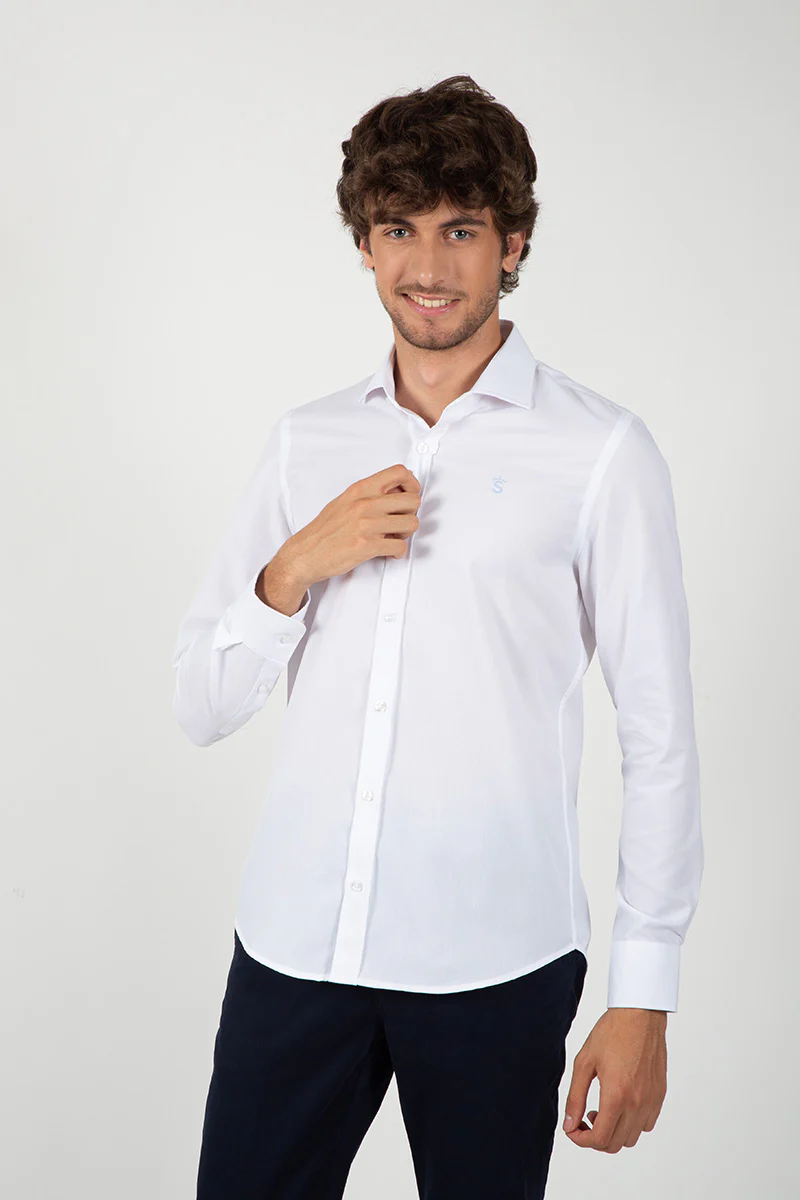 Camisa Cuello Italiano Blanco - Image 4