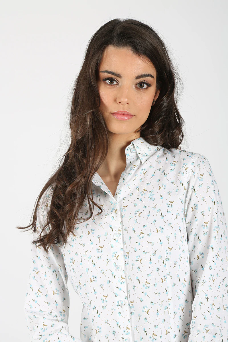 Camisa Flores Blanco - Image 6