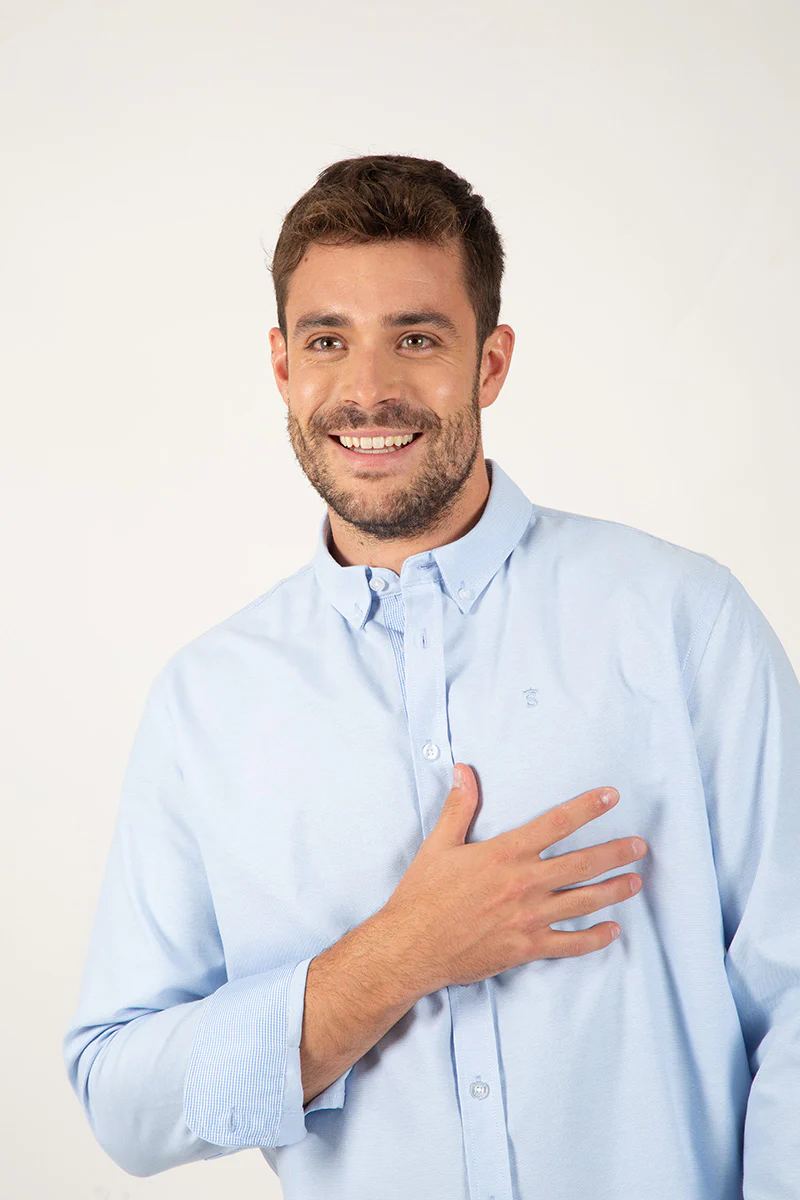 Camisa oxford Celeste - Image 3
