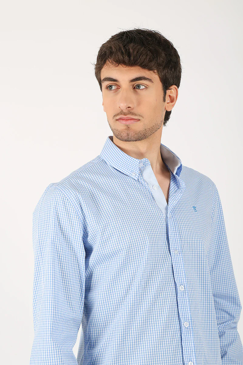 Camisa Cuadro Vichi Celeste - Image 2