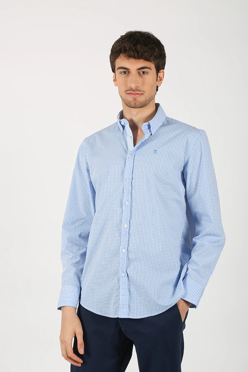 Camisa Cuadro Vichi Celeste - Image 5