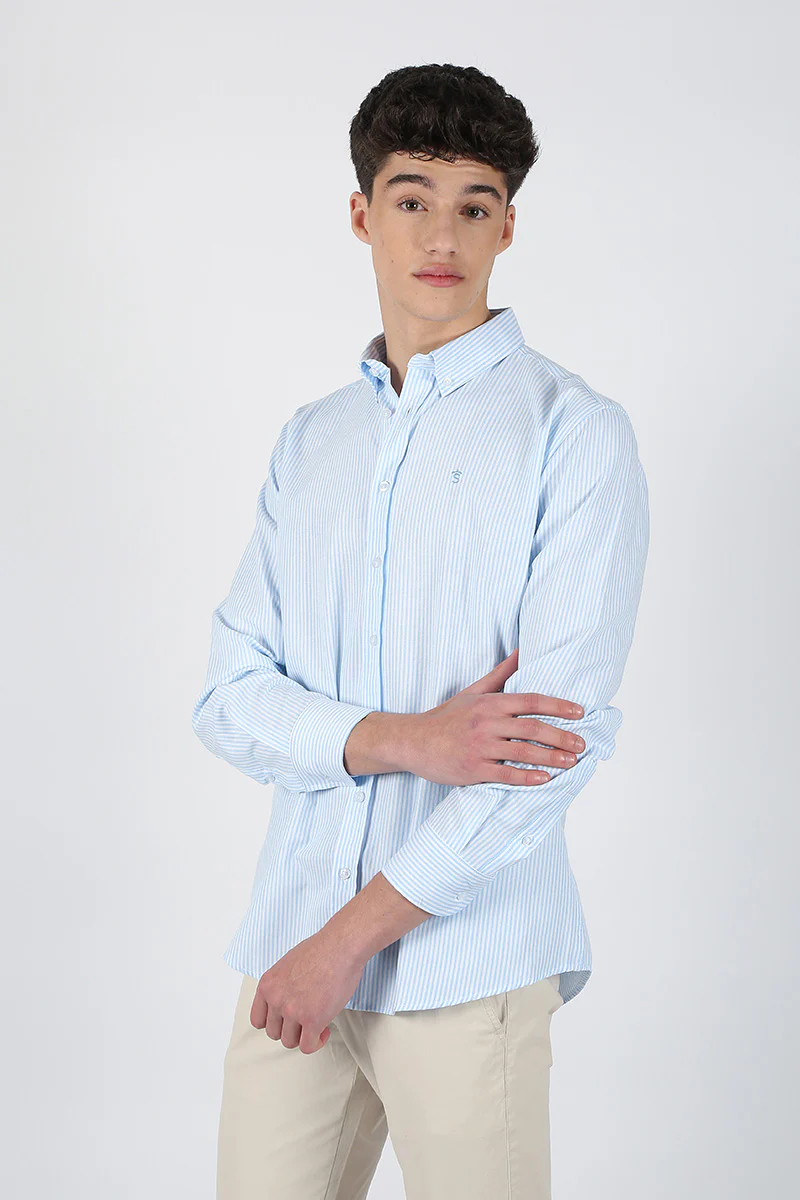 Camisa Rayas Celeste - Image 4