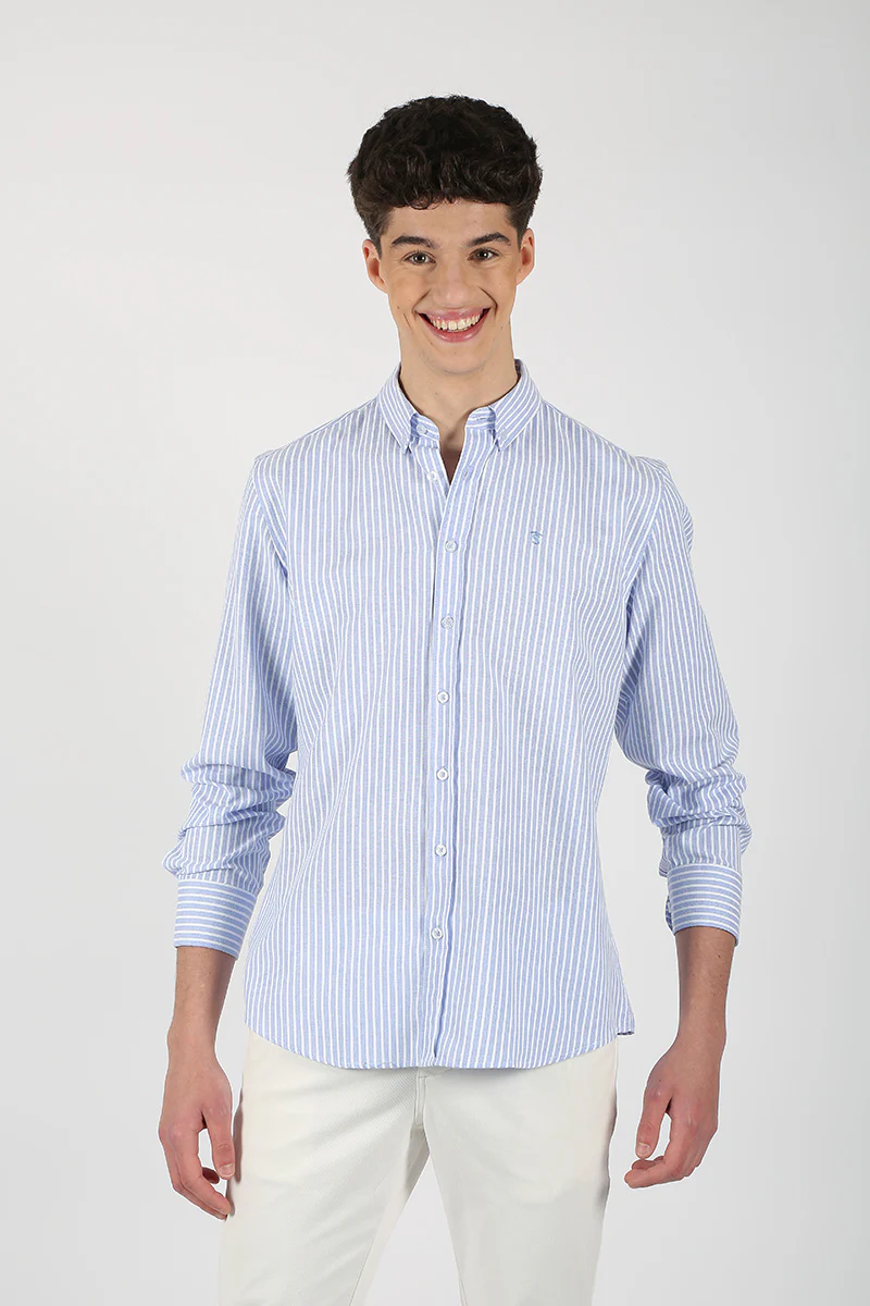 Camisa Rayas Celeste
