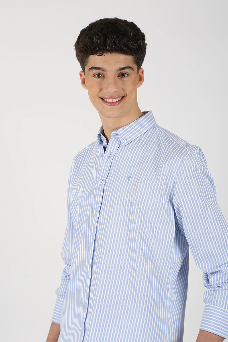 Camisa Rayas Celeste - Image 2