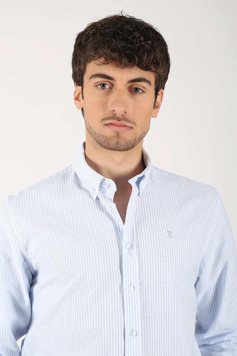 Camisa Rayas Celeste