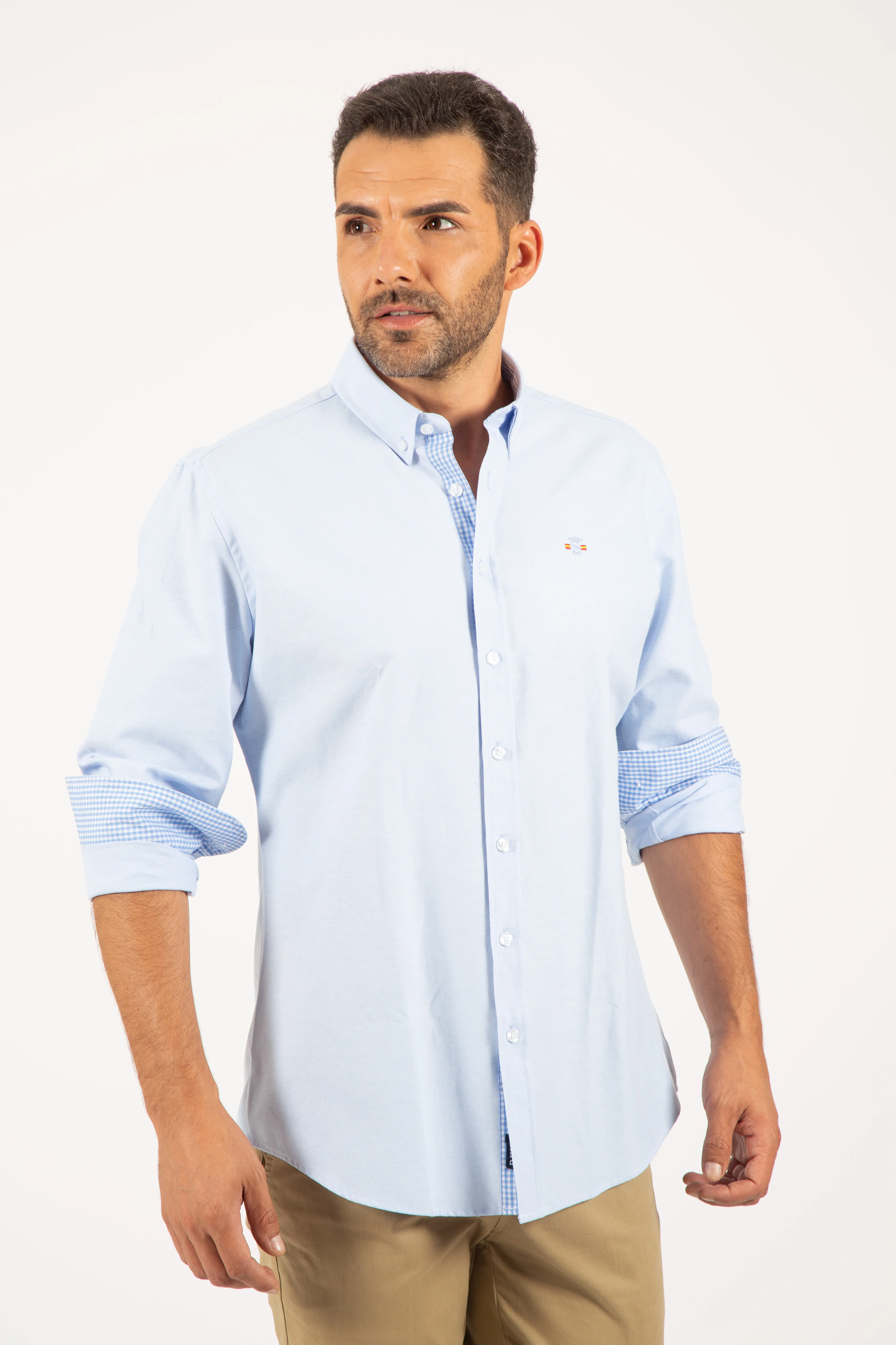 Camisa Oxford Celeste