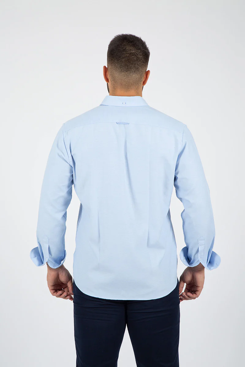 Camisa oxford Celeste - Image 7