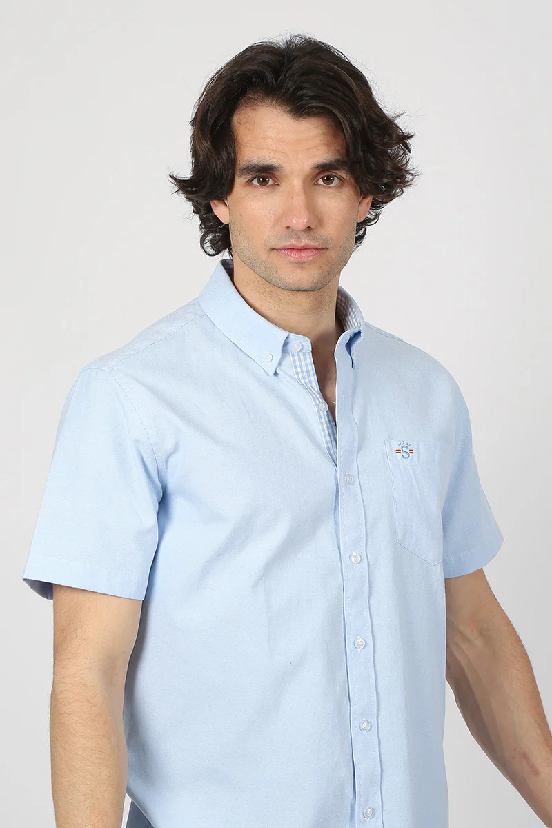 Camisa Manga Corta Celeste - Image 3