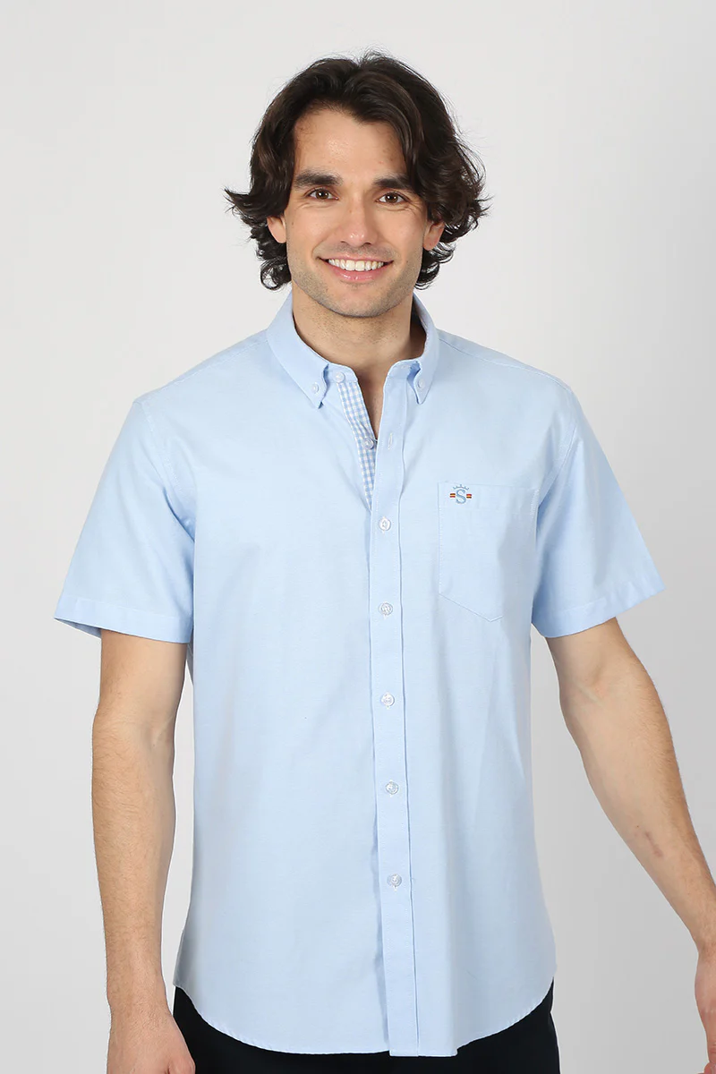 Camisa Manga Corta Celeste - Image 4