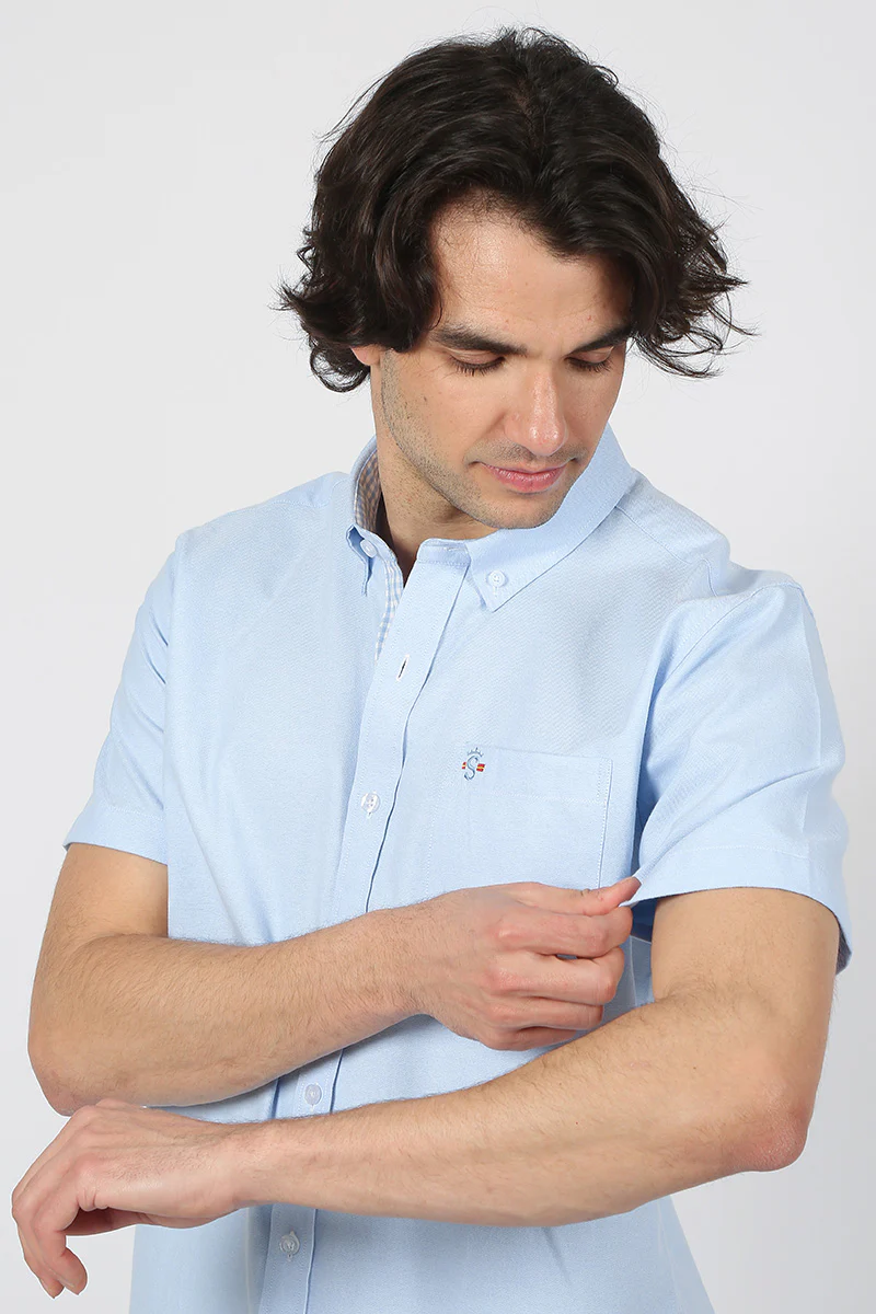 Camisa Manga Corta Celeste - Image 5