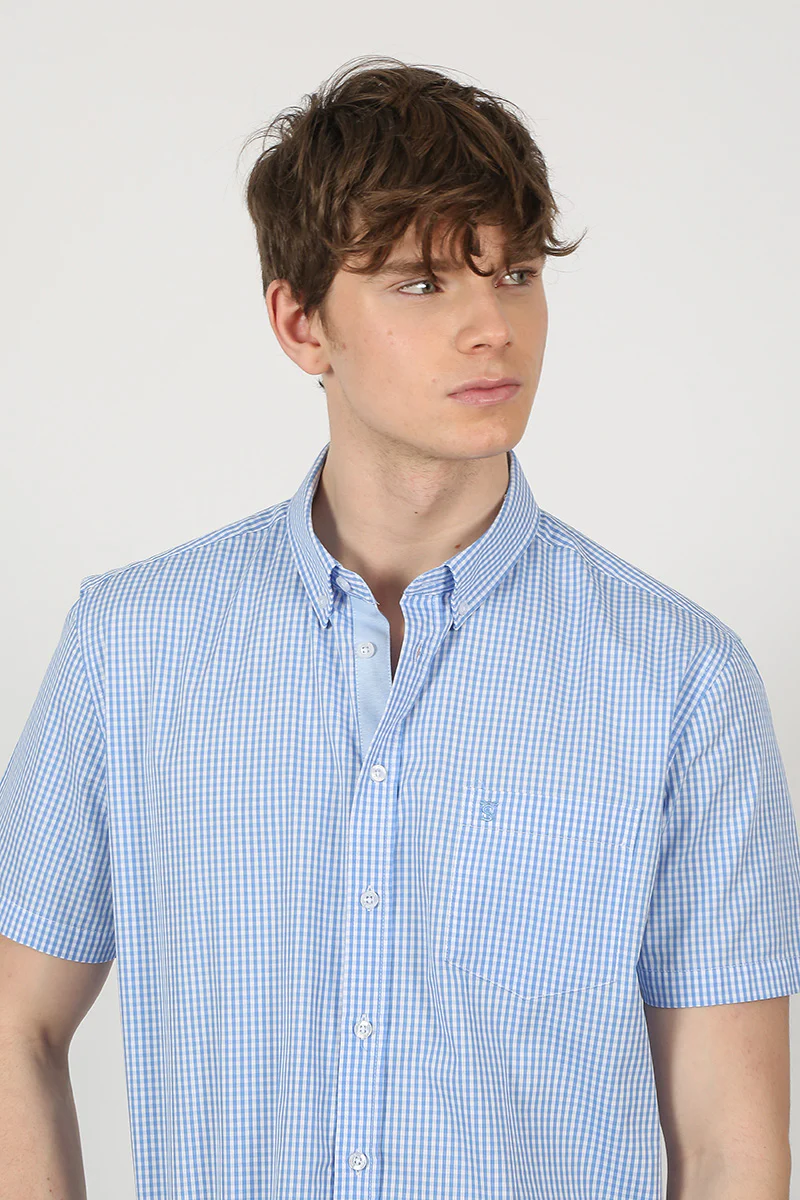 Camisa Manga Corta Celeste