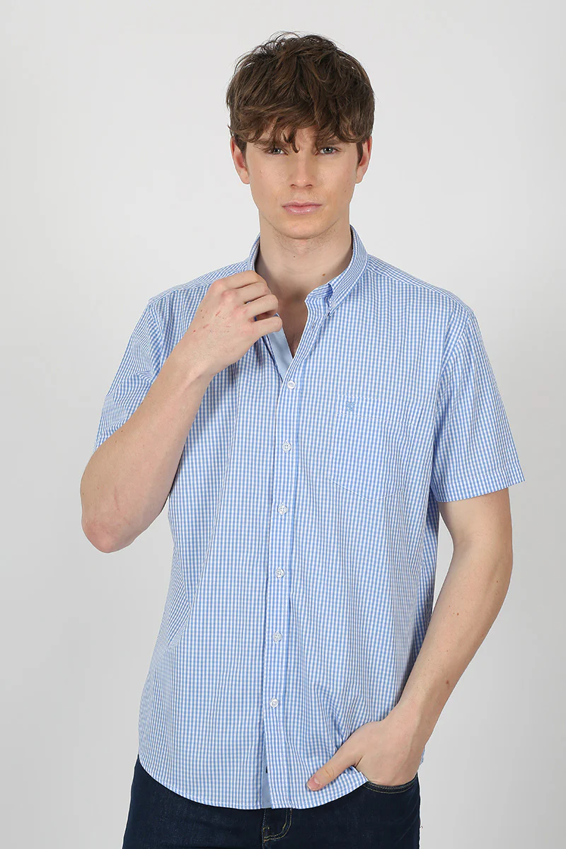 Camisa Manga Corta Celeste - Image 3