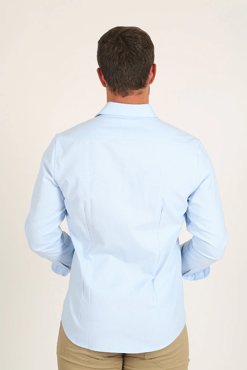Camisa Celeste Cuello Italiano - Image 4