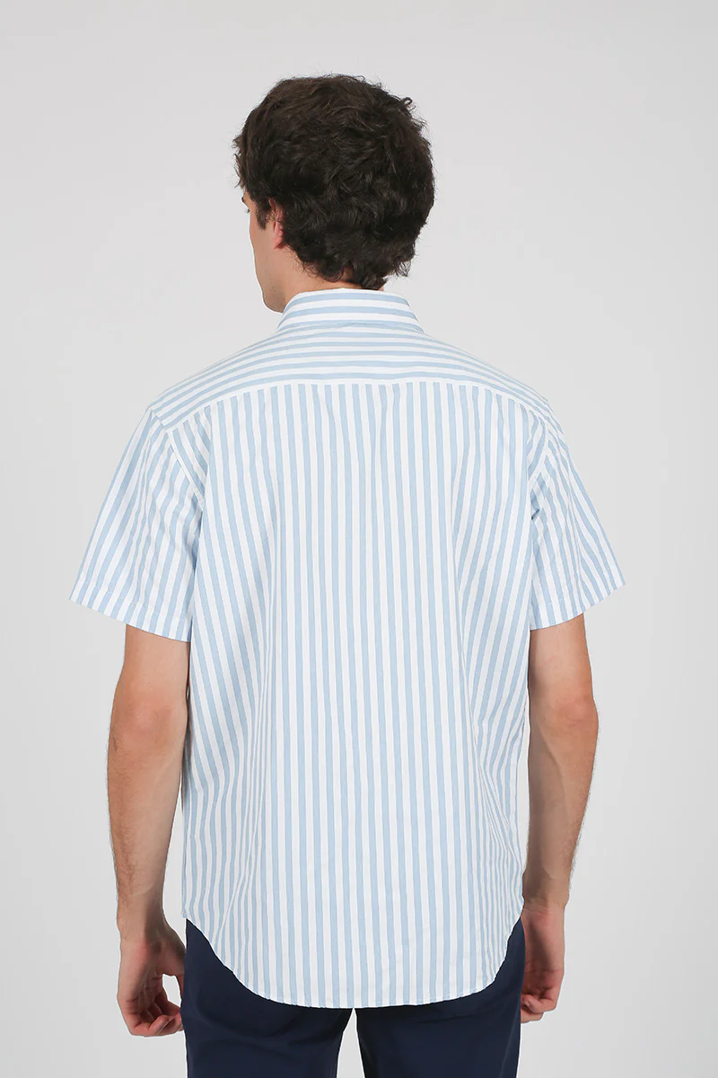 Camisa rayas Celeste manga corta - Image 5