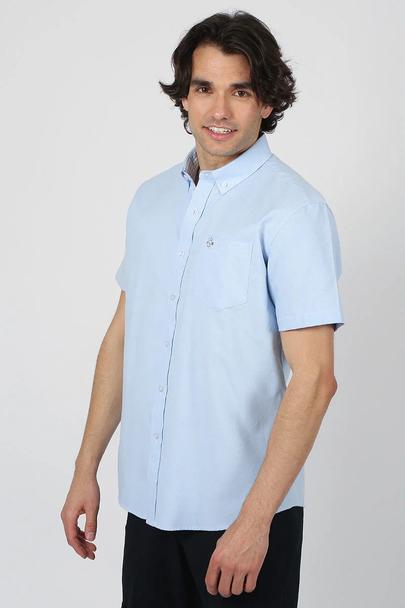 camisa manga corta Oxford celeste - Image 3