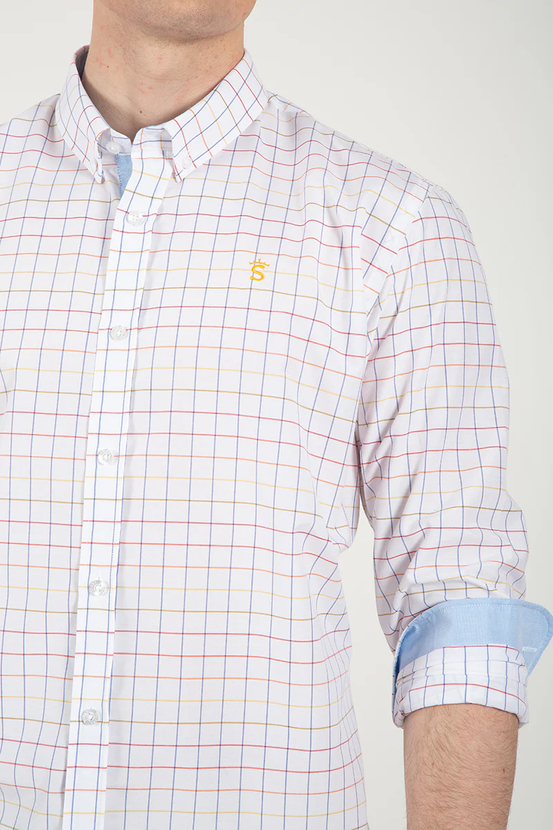 Camisa blanca cuadros - Image 3