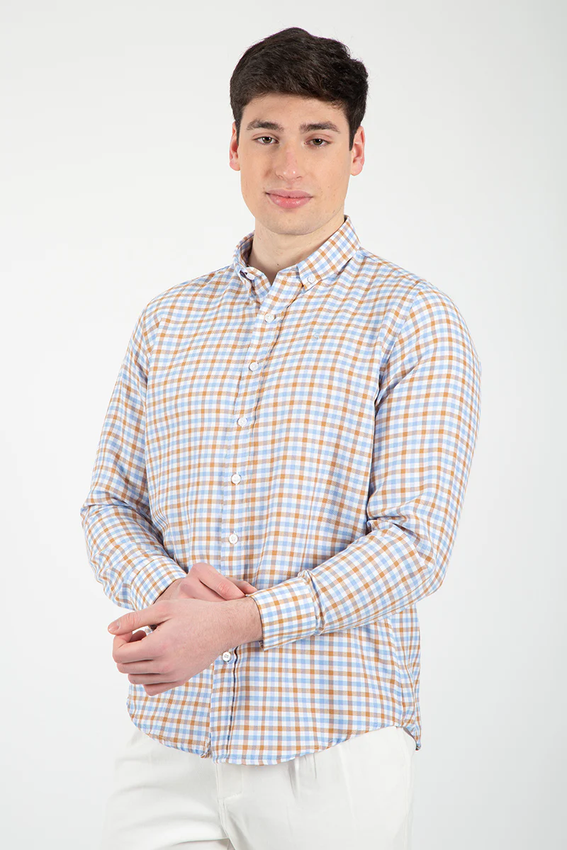 CAMISA CUADRO BEIGE