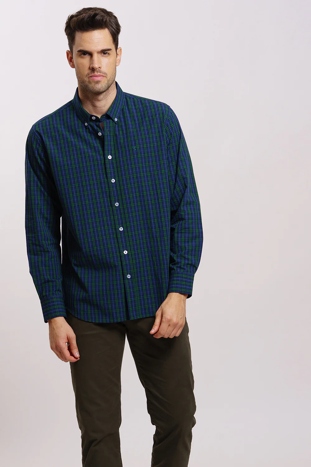 Camisa Cuadro Verde Navy