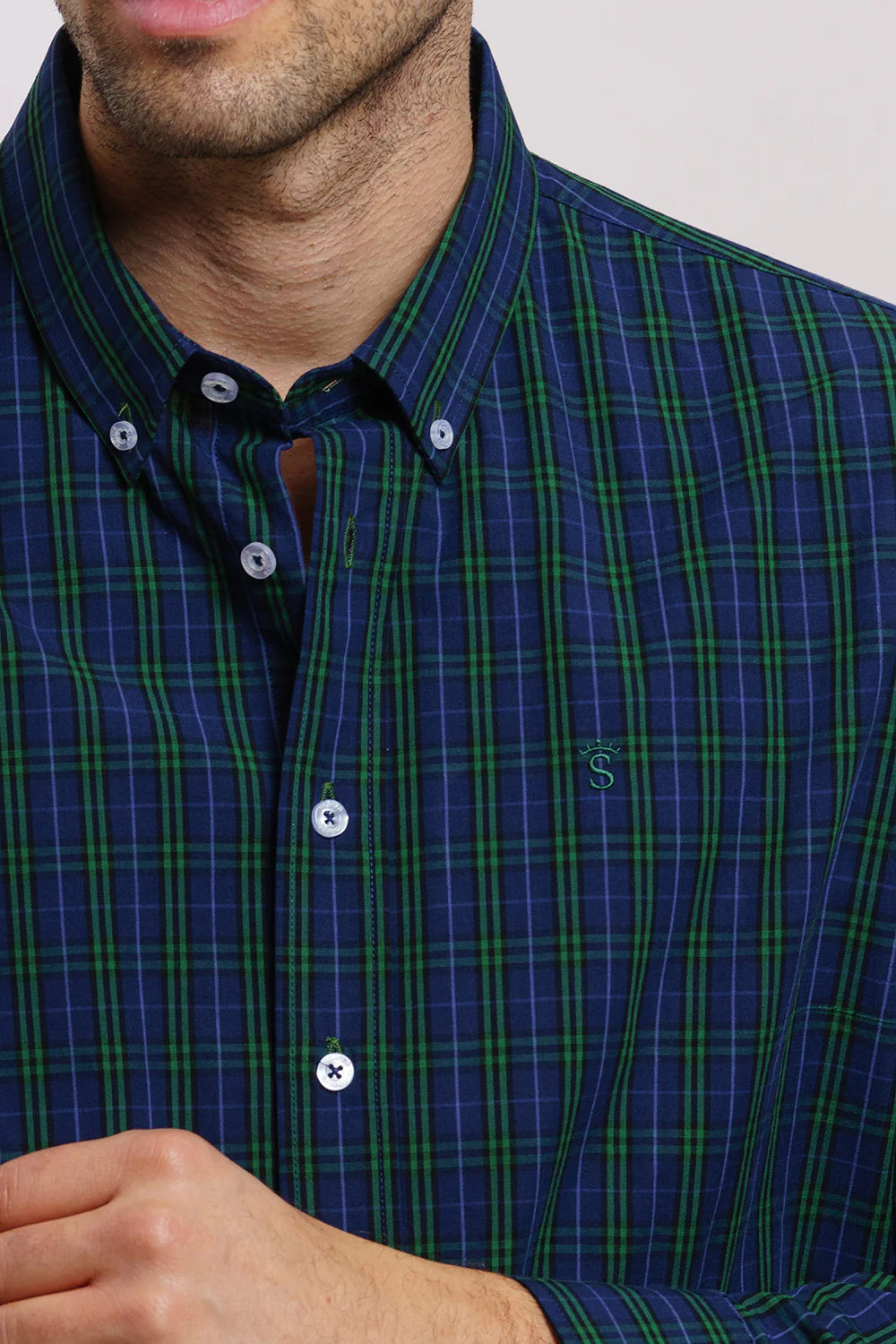 Camisa Cuadro Verde Navy - Image 2