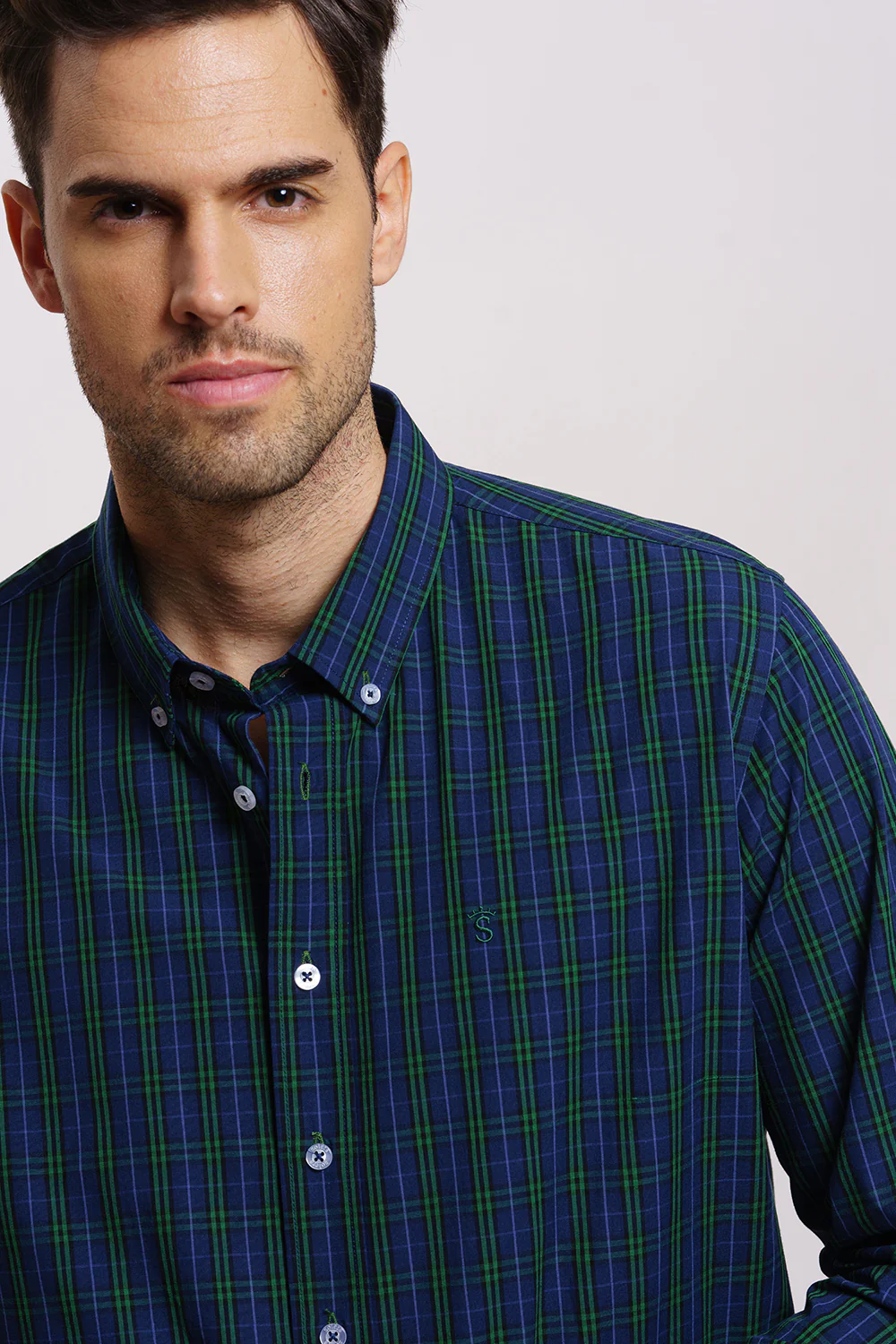 Camisa Cuadro Verde Navy - Image 3
