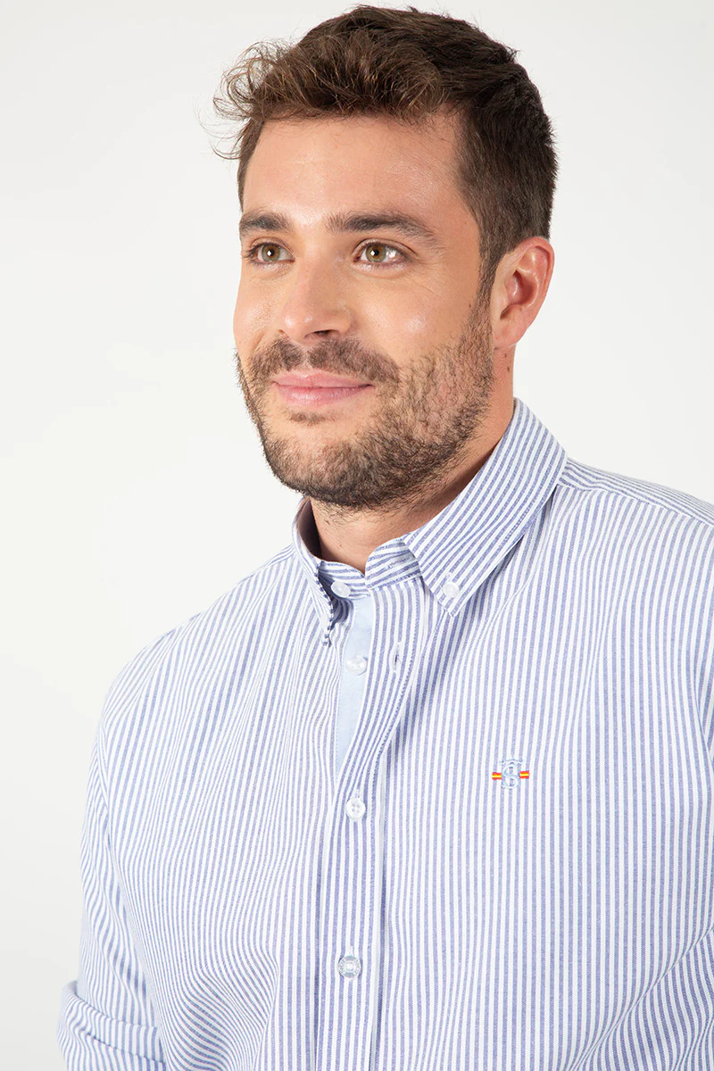 Camisa Oxford Rayas Azul y Blanco - Image 2