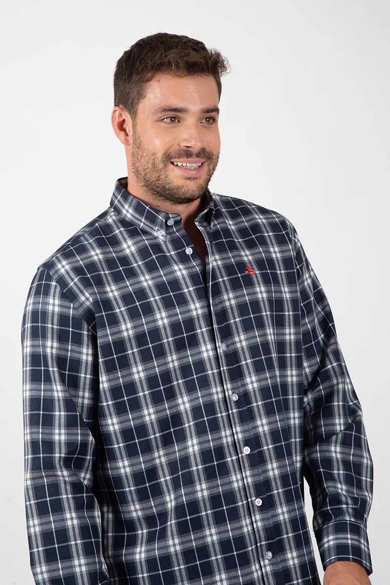 Camisa Cuadros Marino con Tonos Grises - Image 3