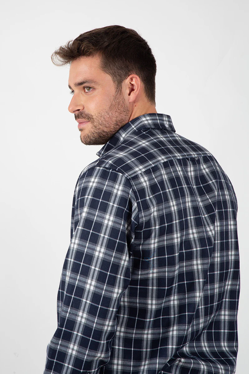 Camisa Cuadros Marino con Tonos Grises - Image 4