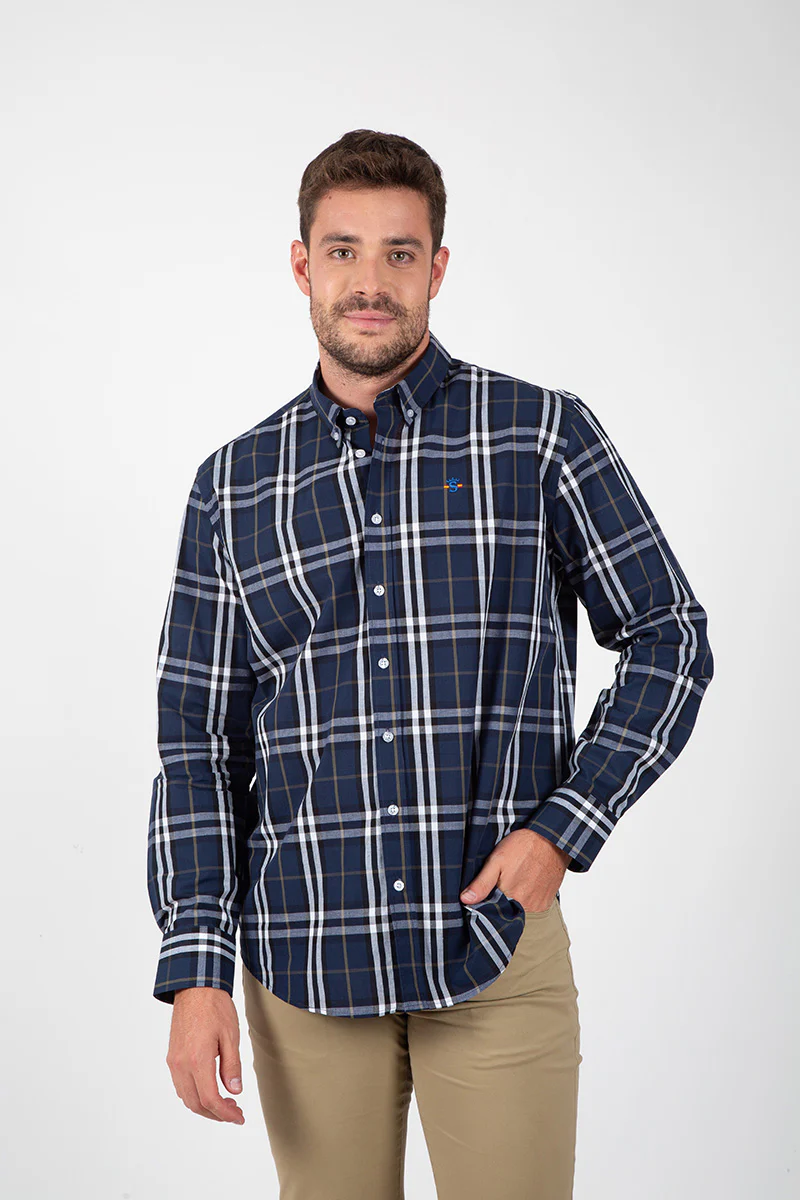 Camisa Marino con Tonos Blancos y Grises - Image 3