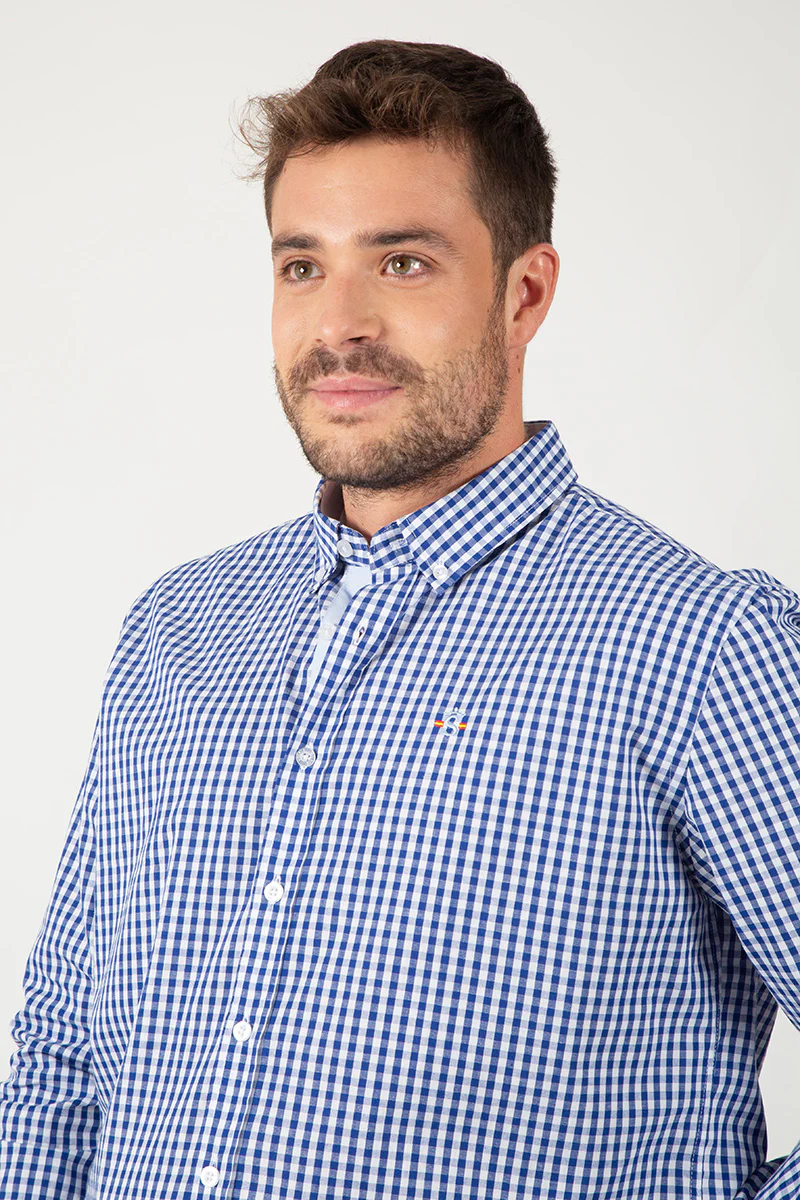 Camisa Cuadros Azul y Blanco - Image 3
