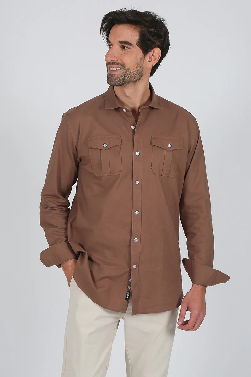Camisa lino Marrón - Image 3