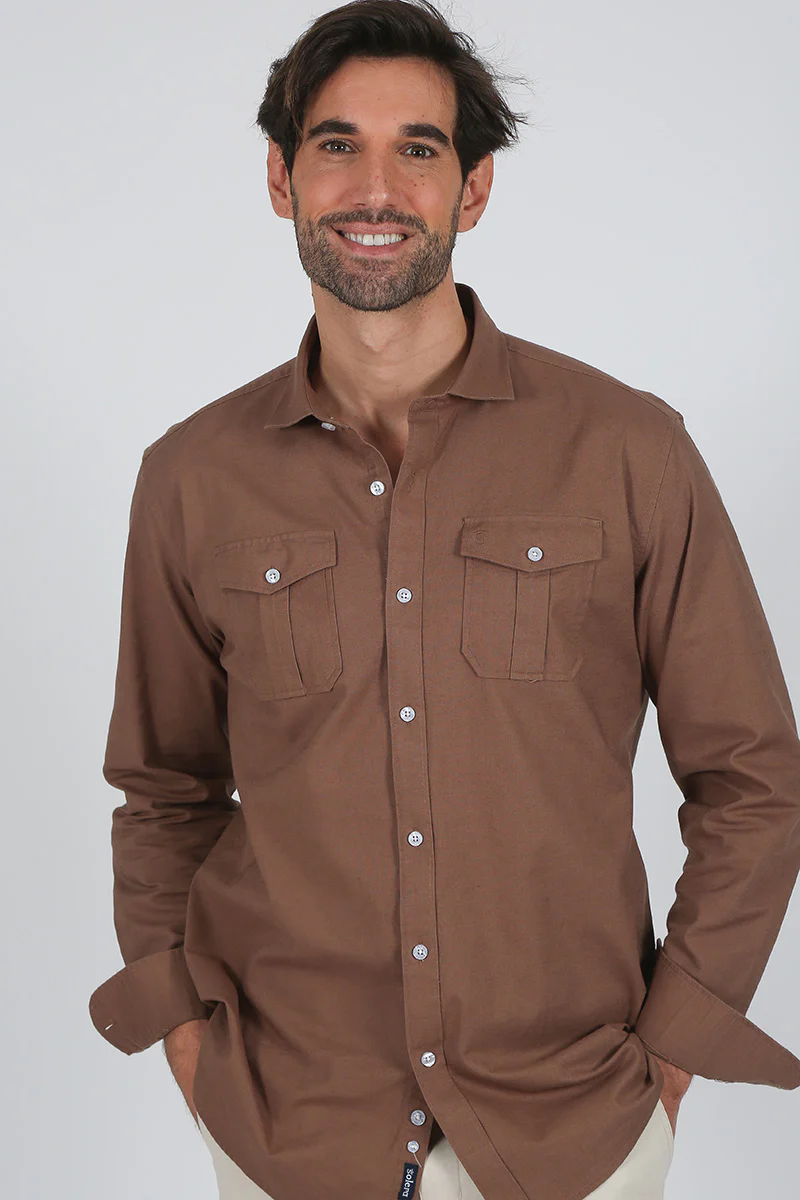 Camisa lino Marrón - Image 5