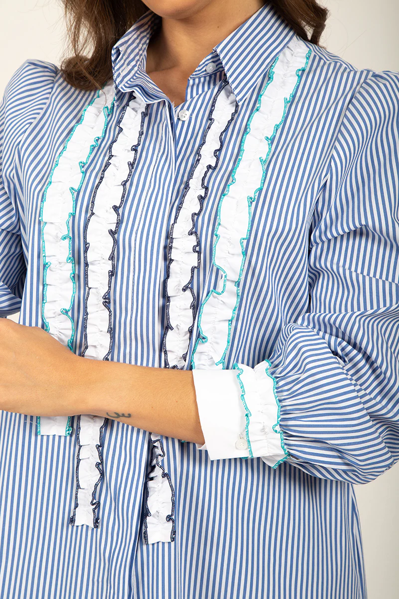 Camisa raya azul. - Image 2