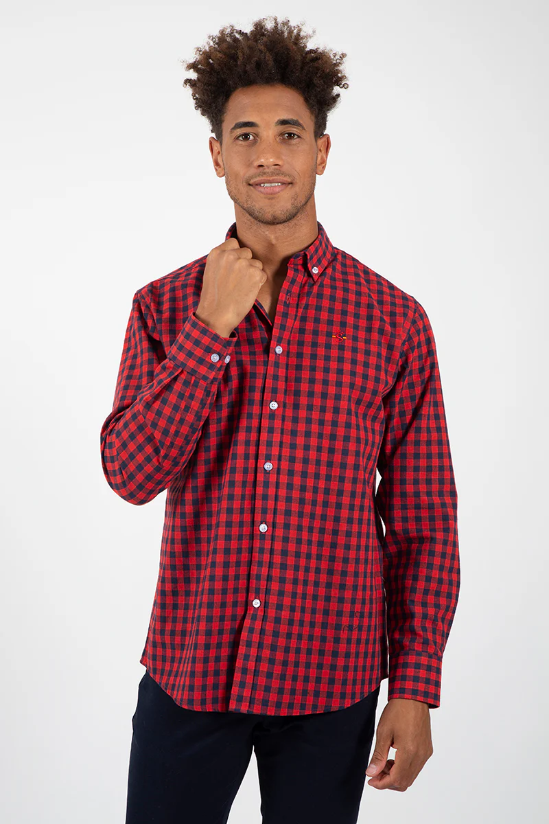 Camisa cuadro Marino  Rojo