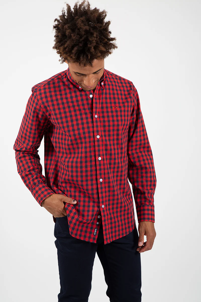 Camisa cuadro Marino  Rojo - Image 3