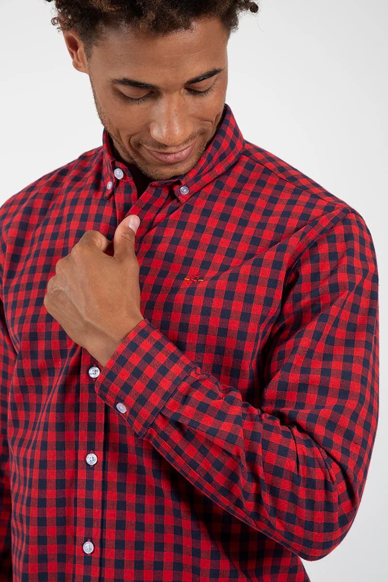 Camisa cuadro Marino  Rojo - Image 4