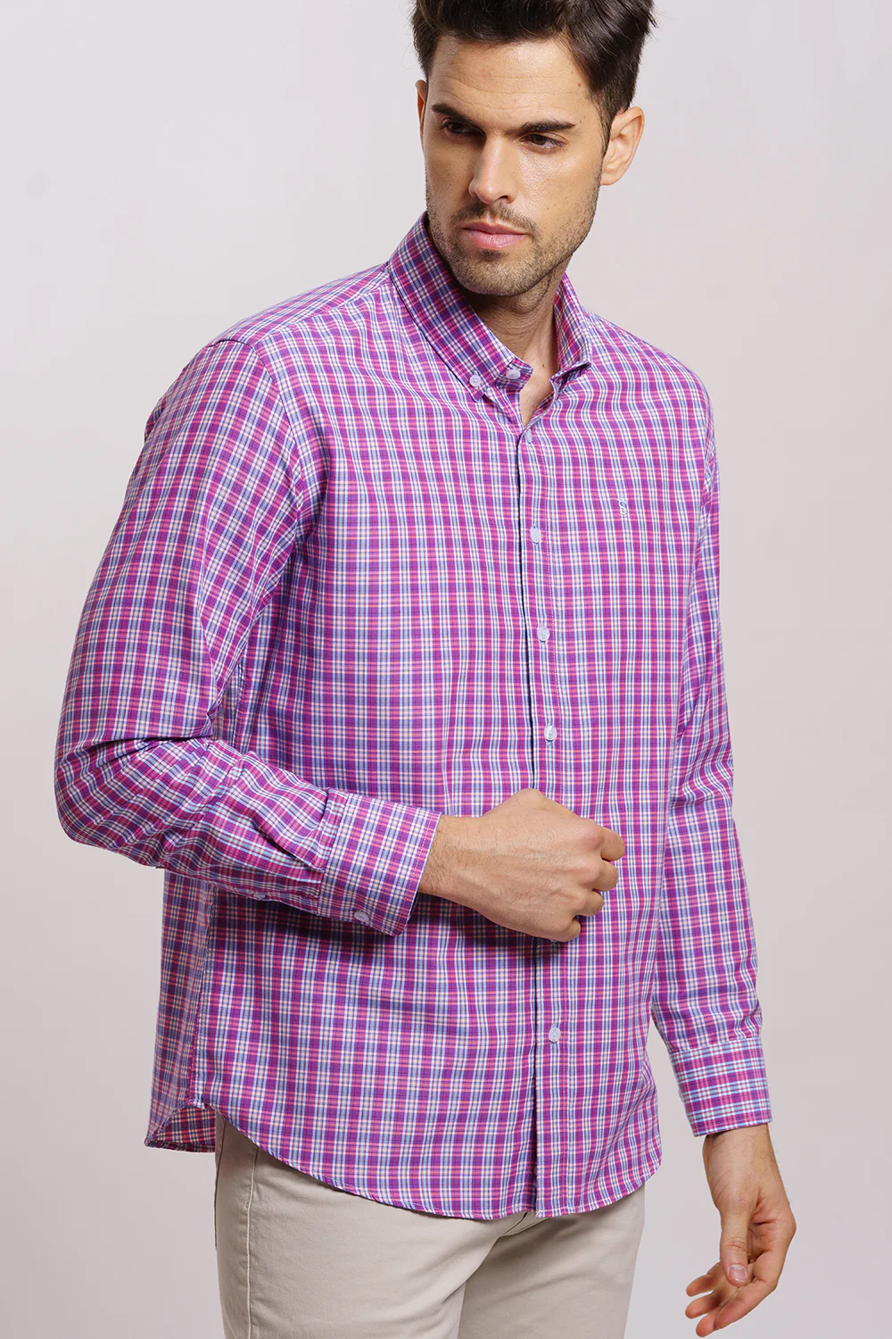 Camisa Rosa Cuadro