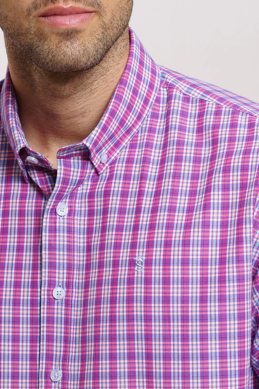 Camisa Rosa Cuadro - Image 3